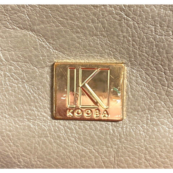 KOOBA Everette Large Leather Satchel Tote Bag Dark Beige Pockets Tassels Zippers - Picture 5 of 15